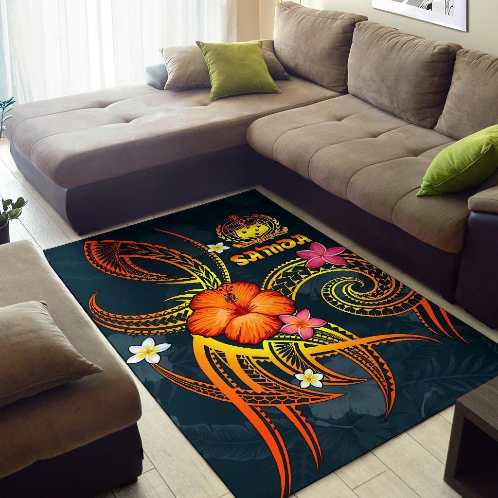 Polynesian Hawaii Area Rug - Legend of Samoa (Blue) - Vibe Hoodie Shop