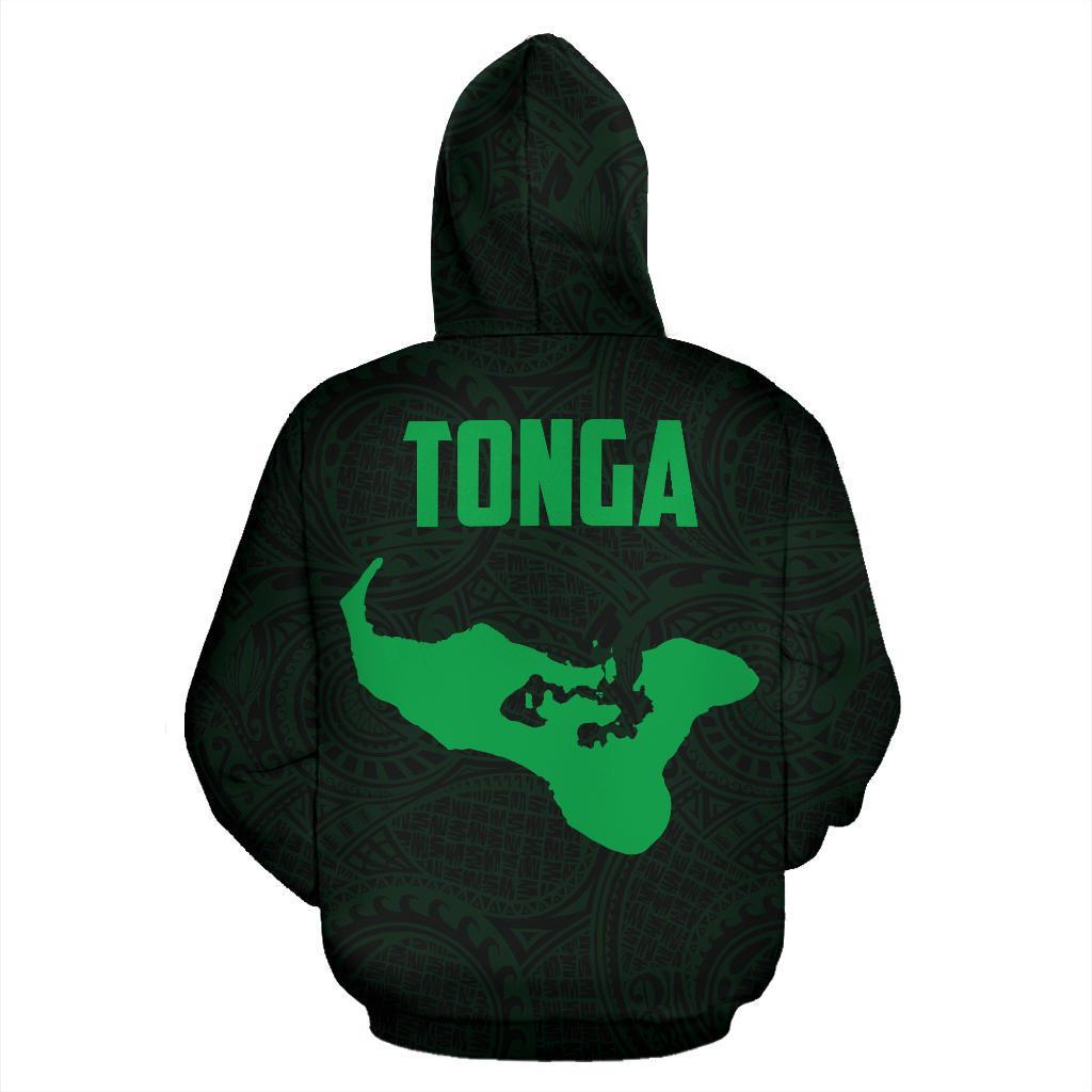 Hoodie Tonga Polynesian Coat Of Arms In Turtle Map Green - Vibe Hoodie Shop