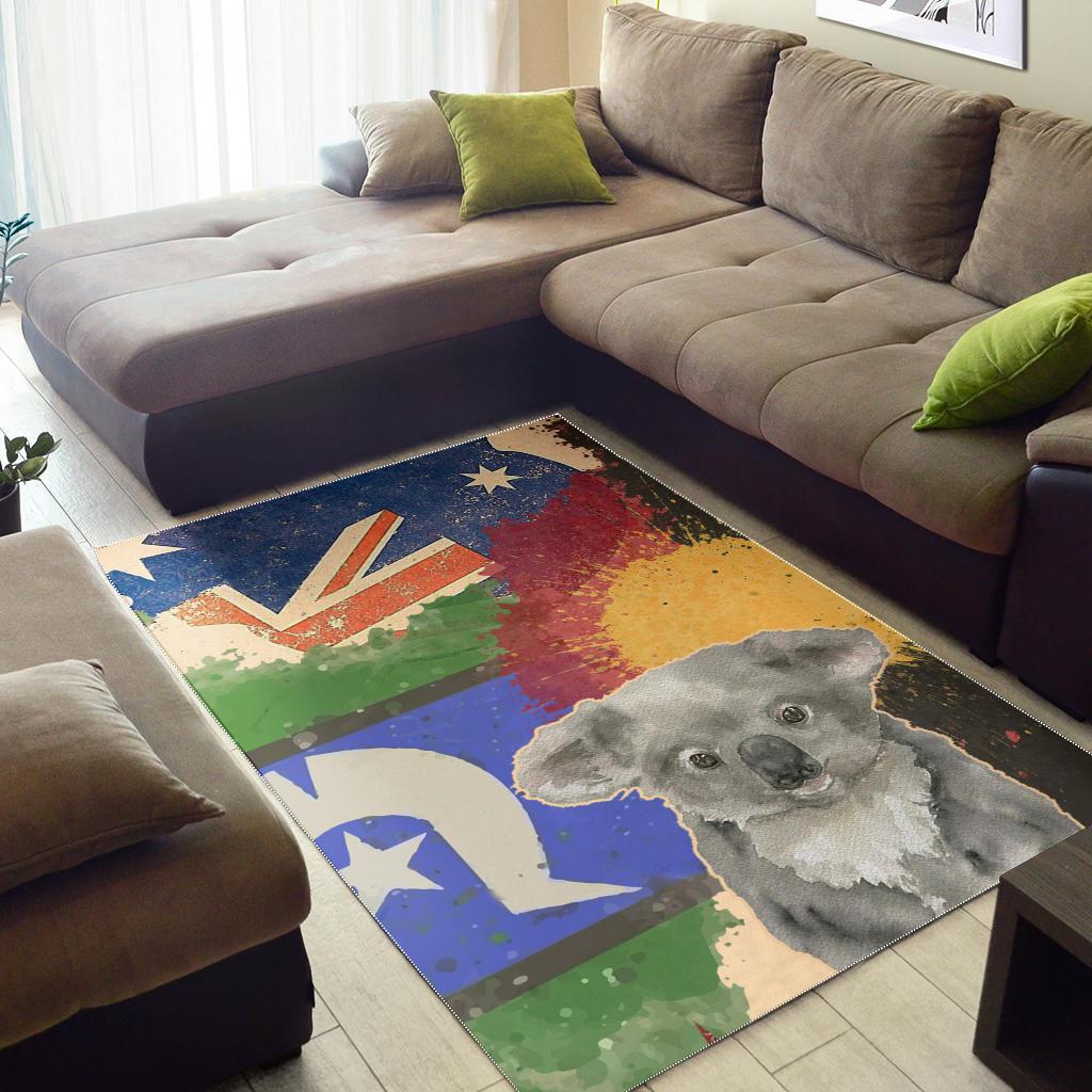 Area Rug - Flag Combination with Koala - Vibe Hoodie Shop