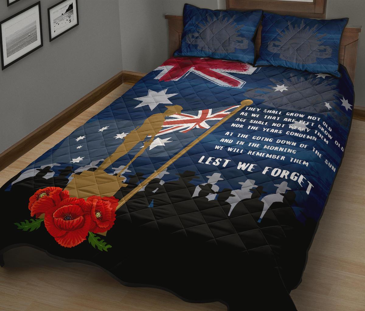 ANZAC Quilt Bed Set - Always Remember Australian ANZAC Day - Vibe Hoodie Shop