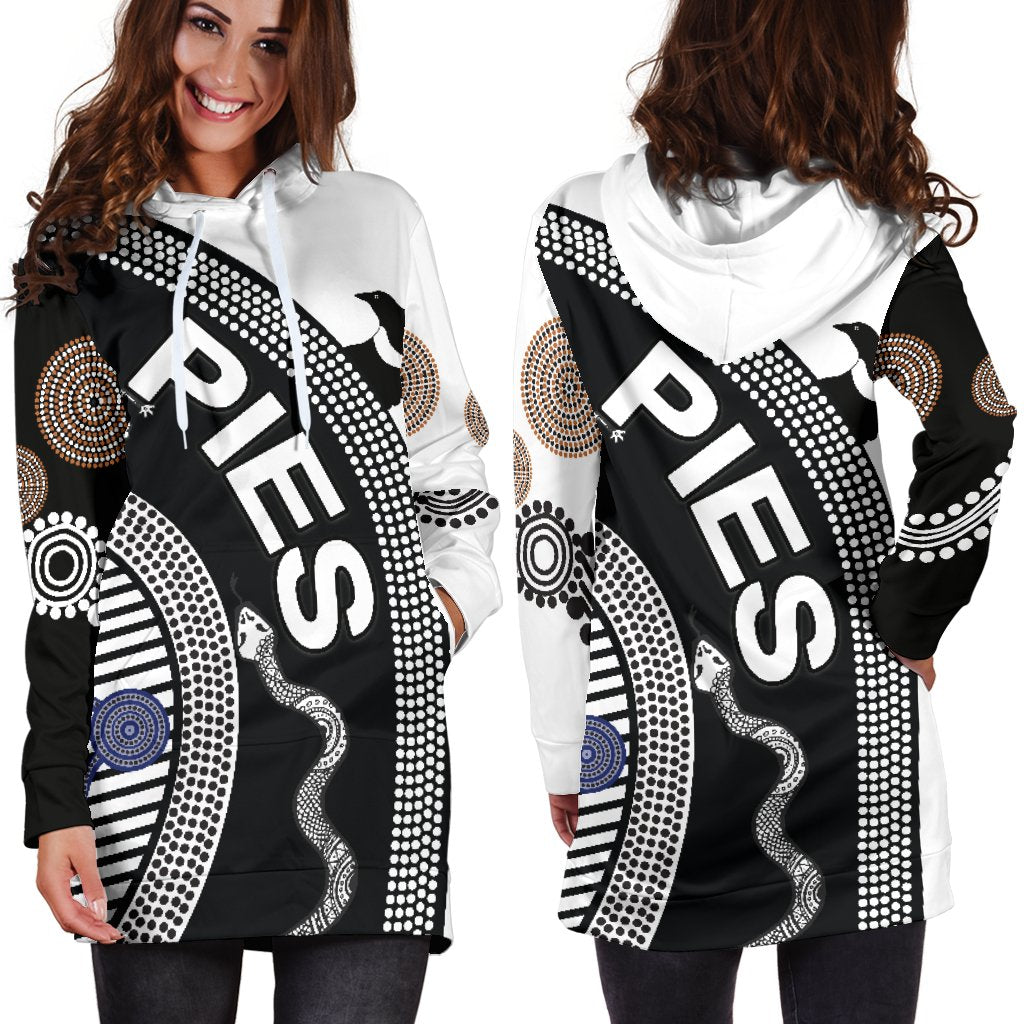 Collingwood Women Hoodie Dress Pies Unique Indigenous - Vibe Hoodie Shop