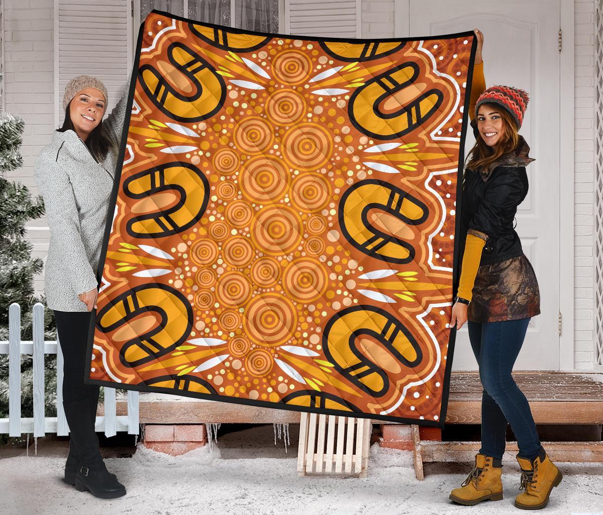 Aboriginal Premium Quilt - Indigenous Art Patterns Ver03 - Vibe Hoodie Shop