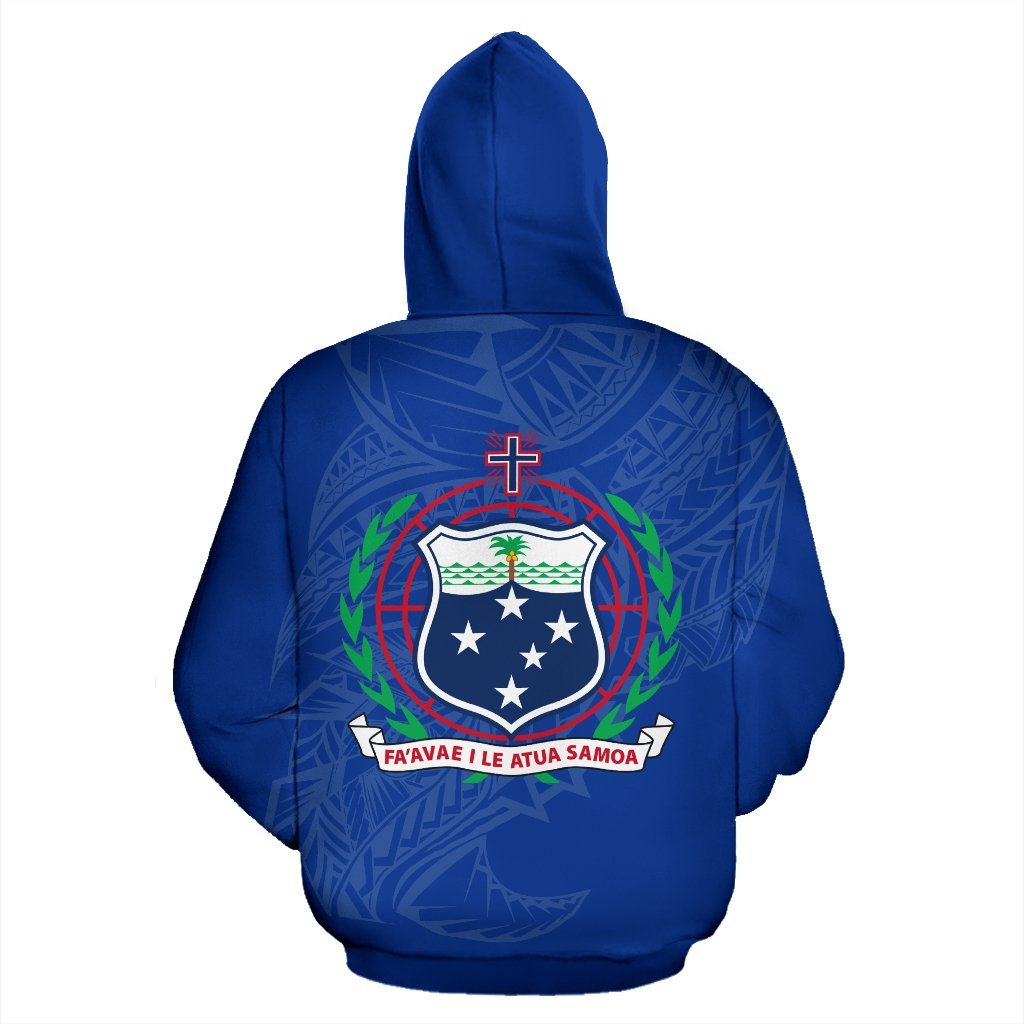 Samoa Rugby Zip Up Hoodie Blue - Vibe Hoodie Shop