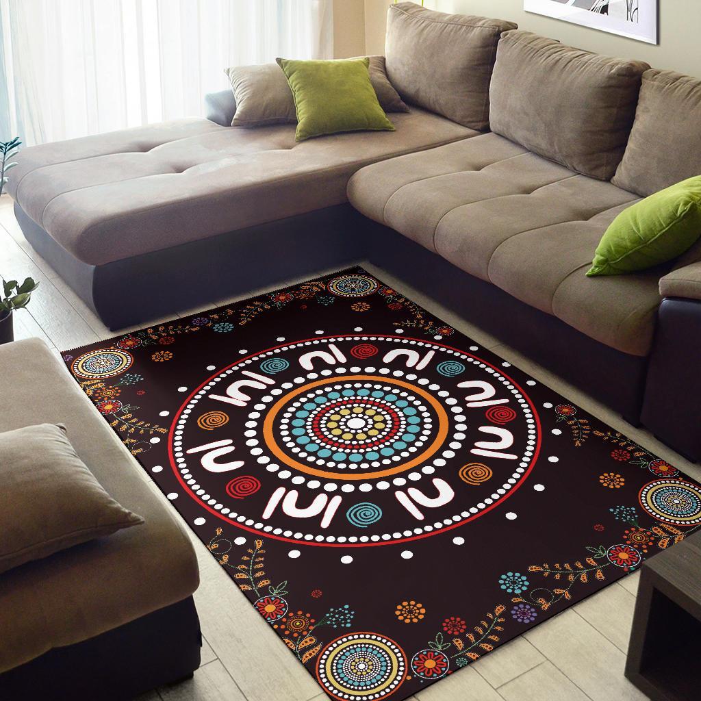 Area Rug - Meeting Place Aboriginal Art Painting - Vibe Hoodie Shop