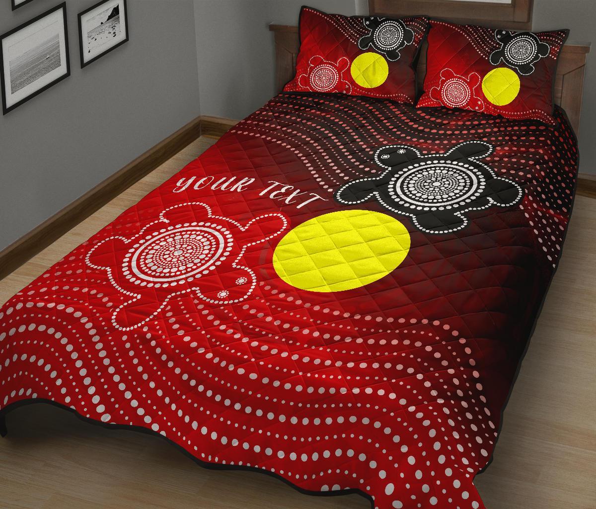 Custom Aboriginal Quilt Bed Set - Indigenous Circle Dot Painting Style - - Vibe Hoodie Shop