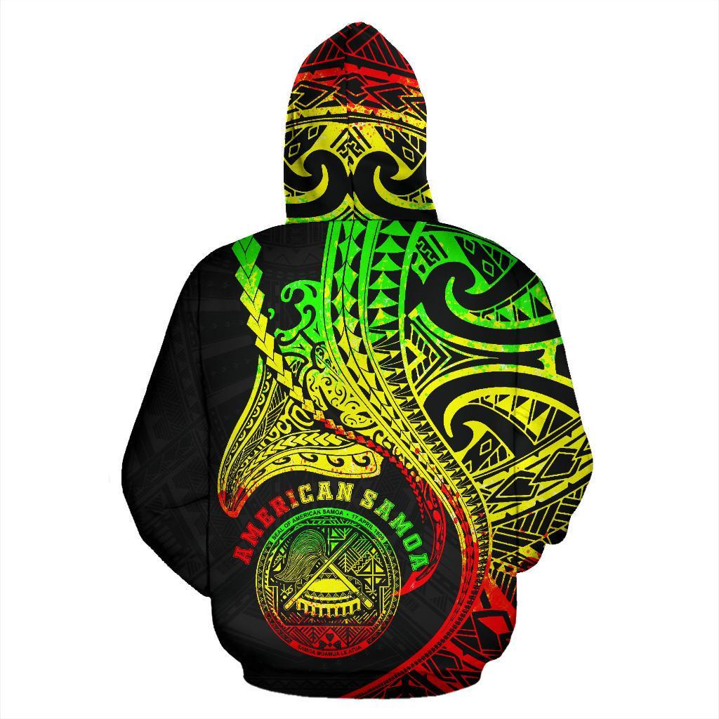 American Samoa Hoodie Kanaloa Tatau Gen As - Reggae (Zip) - Vibe Hoodie Shop