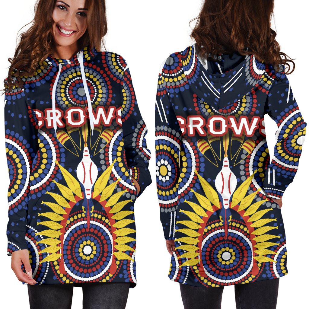 Adelaide Women's Hoodie Dress Original Indigenous Crows - Vibe Hoodie Shop