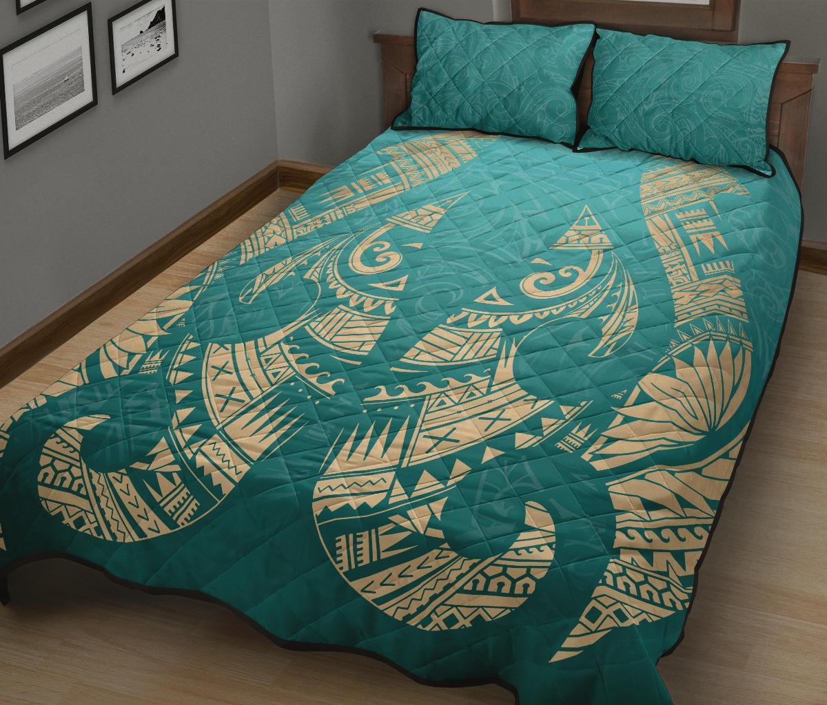 New Zealand Maori Hei Matau Tattoo Quilt Bed Set - Vibe Hoodie Shop