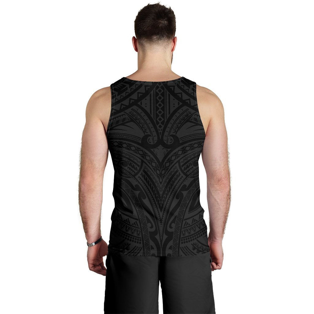 New Zealand Men's Tank Top, Maori Polynesian Tattoo White - Vibe Hoodie Shop