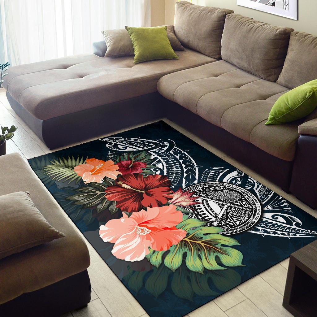 American Samoa Area Rug Hibiscus Polynesian - Vibe Hoodie Shop