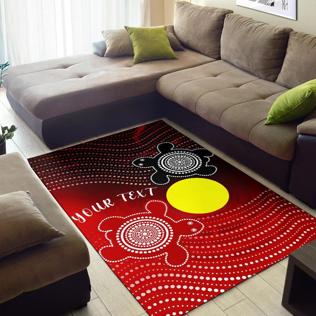 Custom Aboriginal Area Rug - Indigenous Circle Dot Painting Style - - Vibe Hoodie Shop