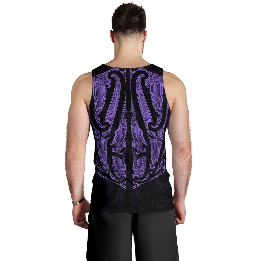 Maori Ta Moko Men Tank Top New Zealand Pastel Purple - Vibe Hoodie Shop