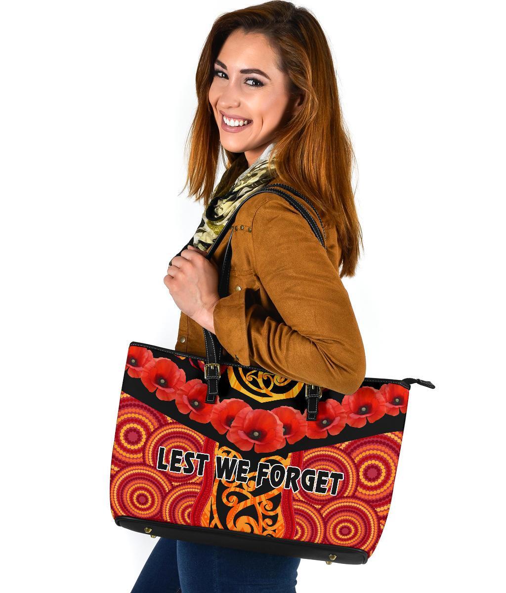 anzac-lest-we-forget-poppy-large-leather-tote-new-zealand-maori-silver-fern-australia-aboriginal