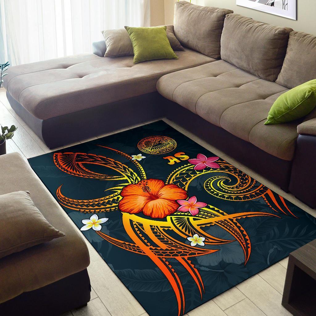 American Samoa Polynesian Area Rug - Legend of American Samoa (Blue) - Vibe Hoodie Shop