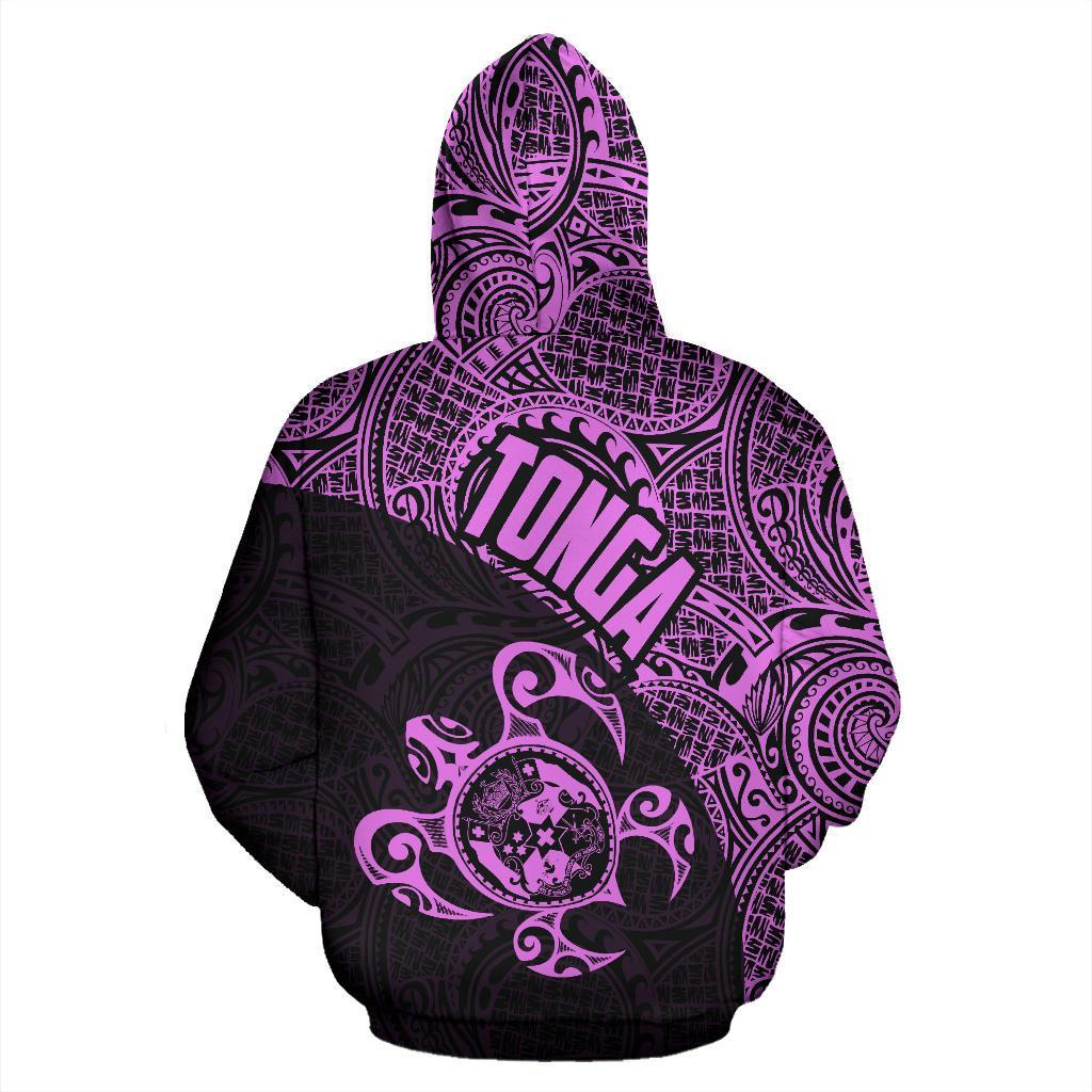 Zip Up Hoodie Tonga Coat Of Arms Turtle Polynesian Pattern 05 - Vibe Hoodie Shop