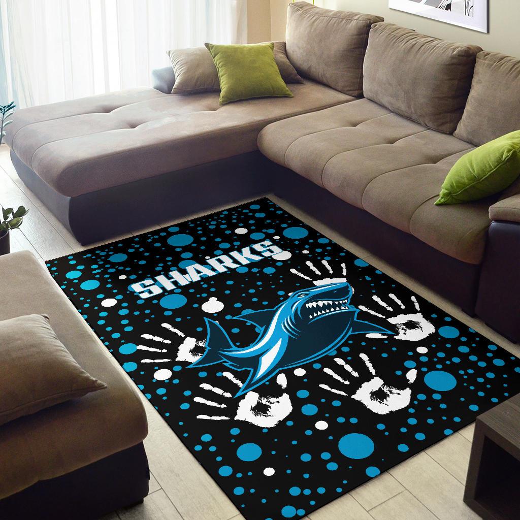 Sharks Rugby Indigenous Area Rug Minimalism Version - Vibe Hoodie Shop