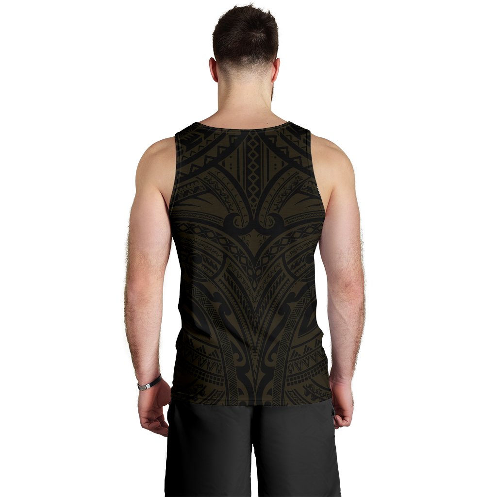 New Zealand Men's Tank Top, Maori Polynesian Tattoo Gold - Vibe Hoodie Shop