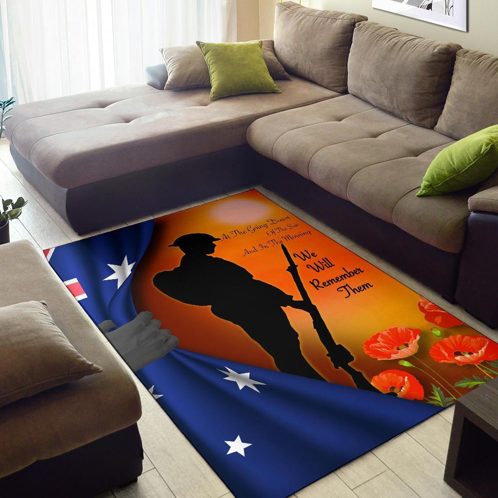 ANZAC Area Rug - We Will Remember Them Ver02 - Vibe Hoodie Shop