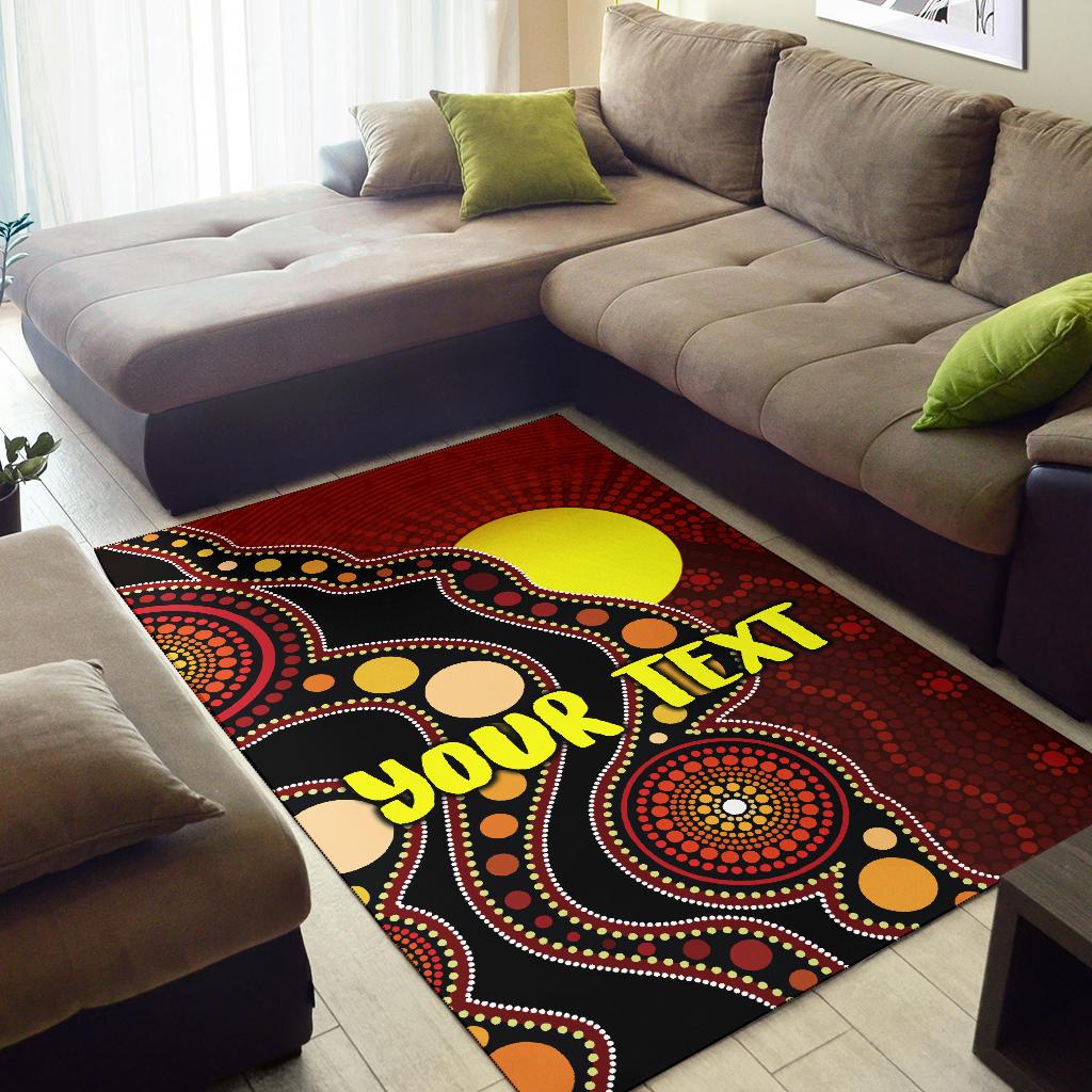 Custom Area Rug Australia Aboriginal Lives Matter Flag - Vibe Hoodie Shop