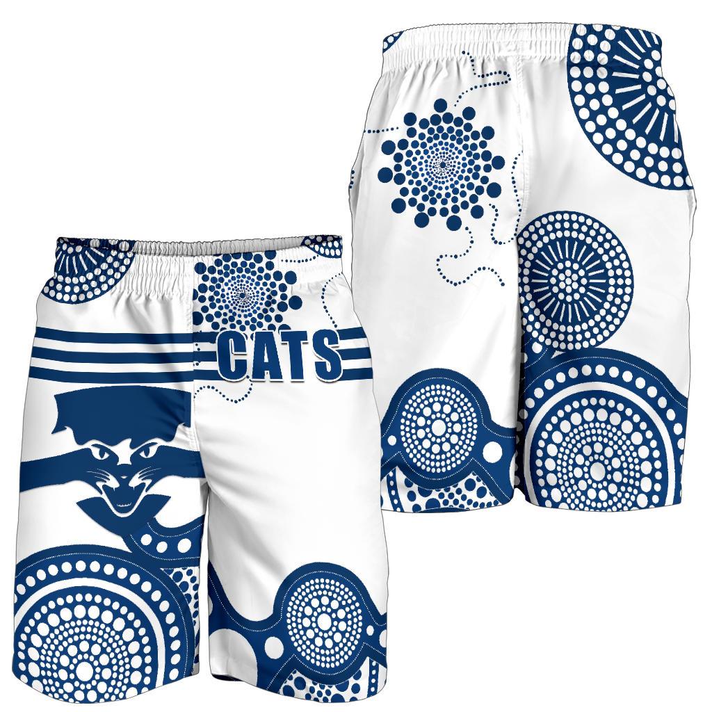 Cats Men Shorts Geelong Indigenous - Vibe Hoodie Shop