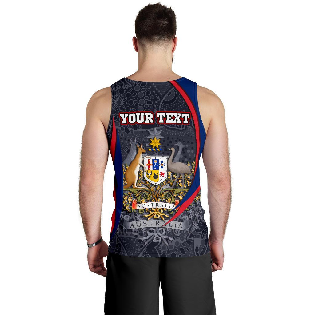 (Custom Text) Tank Top - Australia Coat of Arms Aussie Spirit - Men - Vibe Hoodie Shop