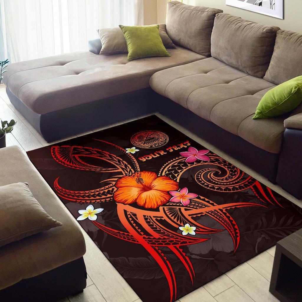 American Samoa Polynesian Personalised Area Rug - Legend of American Samoa (Red) - Vibe Hoodie Shop