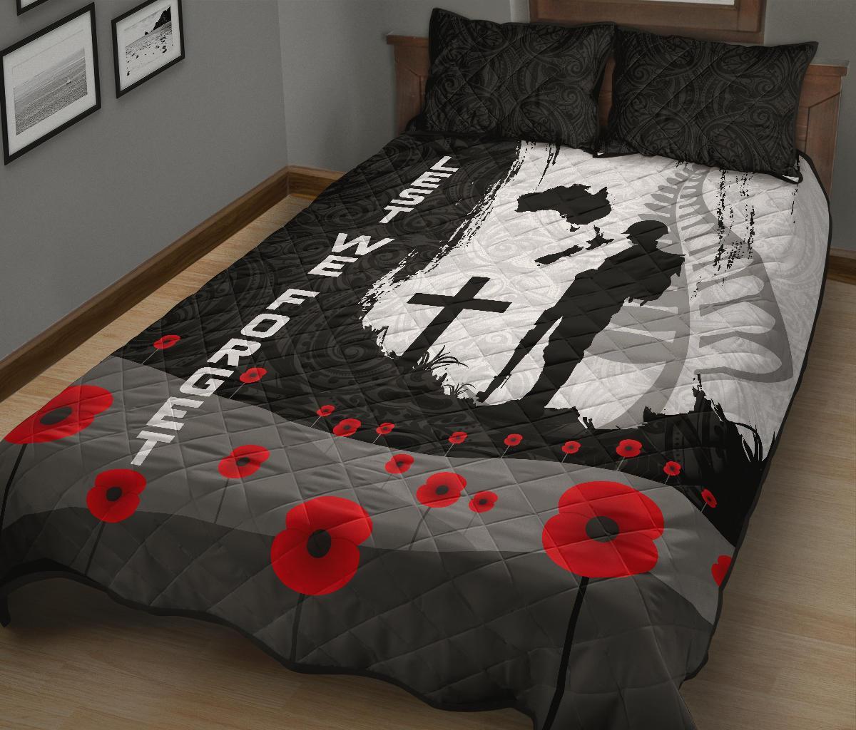 ANZAC Day Quilt Bed Set, New Zealand Australia Lest We Forget - Vibe Hoodie Shop