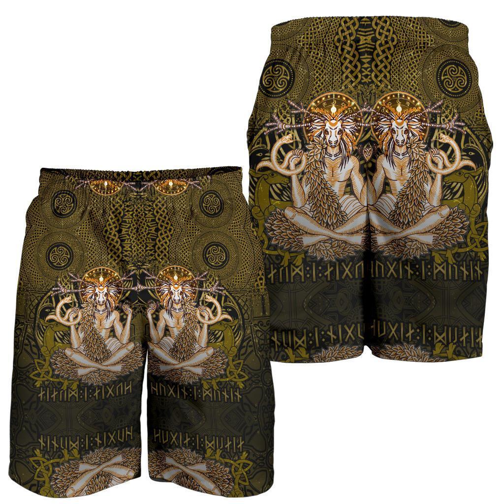 Cernunnos Goddess All Over Print Men's Shorts - Celtic God of the Forest - Vibe Hoodie Shop