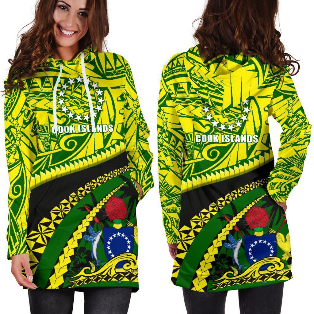 Cook Islands Hoodie Dress Polynesian Tattoo - Vibe Hoodie Shop