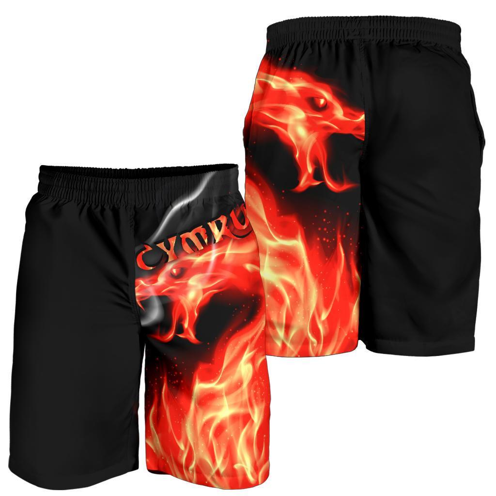 Wales Shorts (Men) - Cymru Flame - Vibe Hoodie Shop