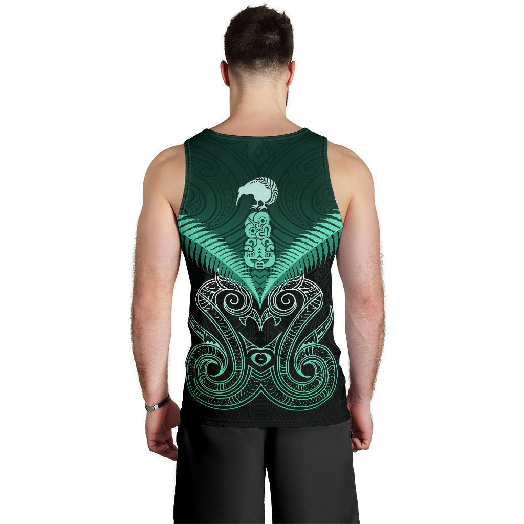 Maori Manaia New Zealand Men Tank Top Turquoise - Vibe Hoodie Shop