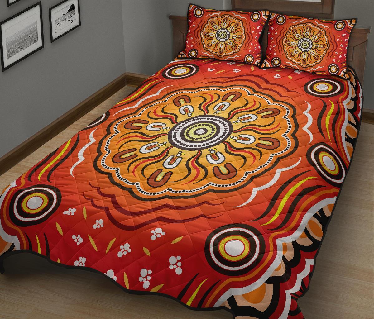 Aboriginal Quilt Bed Set - Indigenous Art Patterns Ver01 - Vibe Hoodie Shop