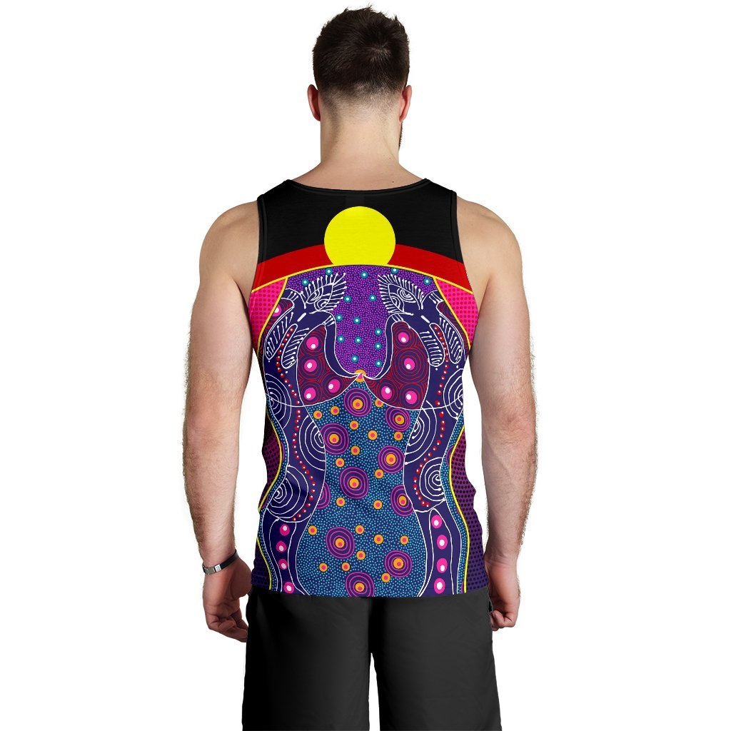 Men's Tank Top - Aboriginal Sublimation Dot Pattern Style (Violet) - Vibe Hoodie Shop