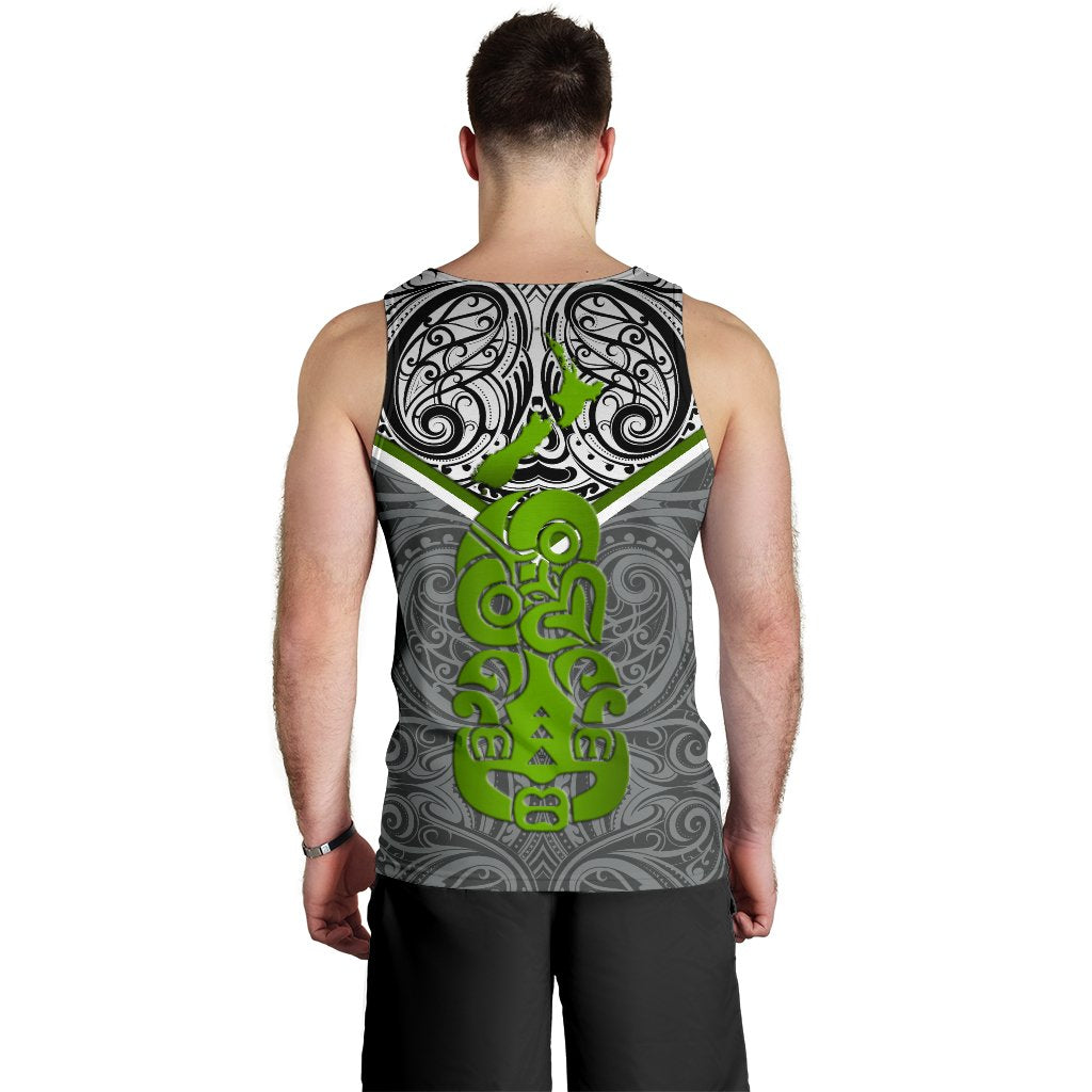 New Zealand Maori Rugby Men Tank Top Pride Version - Gray - Vibe Hoodie Shop