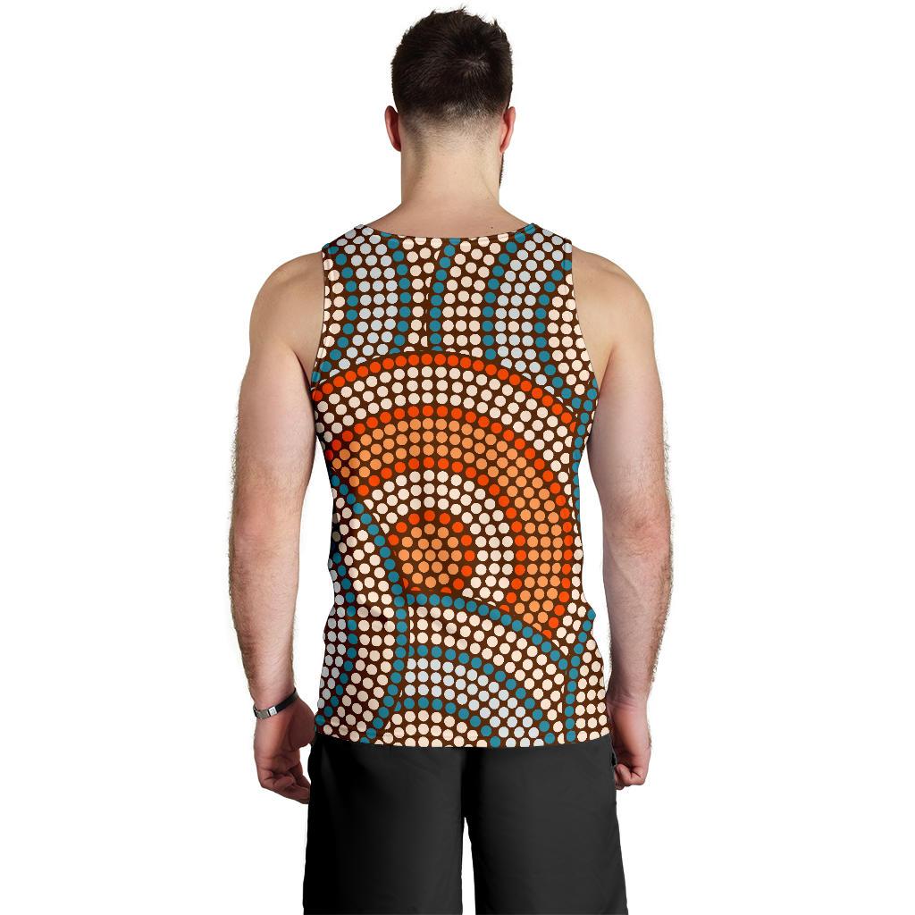 Men Tank Top - Aboriginal Dot Painting Mens Tank Ver07 - Vibe Hoodie Shop