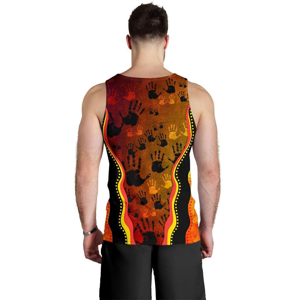 Men Tank Top - Aboriginal Patterns Men Tank Golden Style - Vibe Hoodie Shop