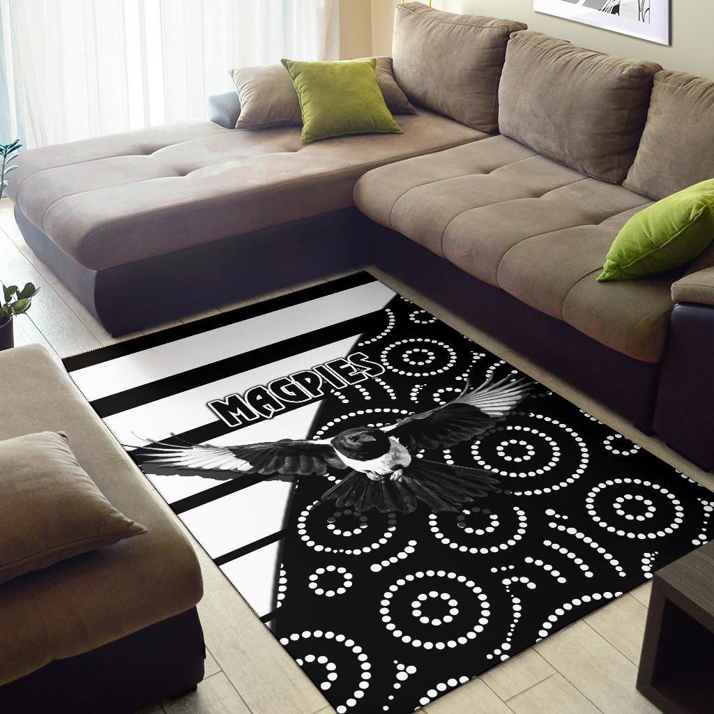 Western Suburbs Magpies Area Rug Simple Indigenous - Vibe Hoodie Shop