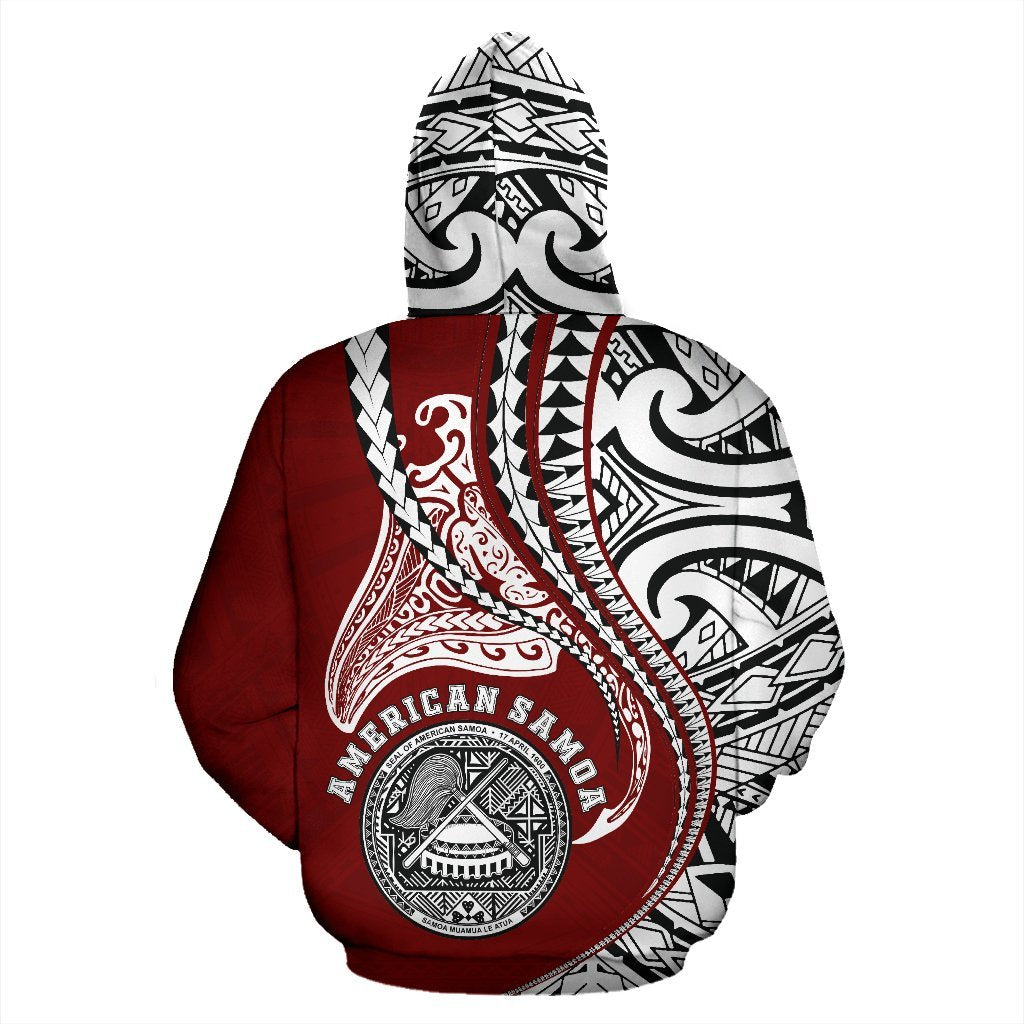 American Samoa Hoodie Kanaloa Tatau Gen As (Red) - Vibe Hoodie Shop