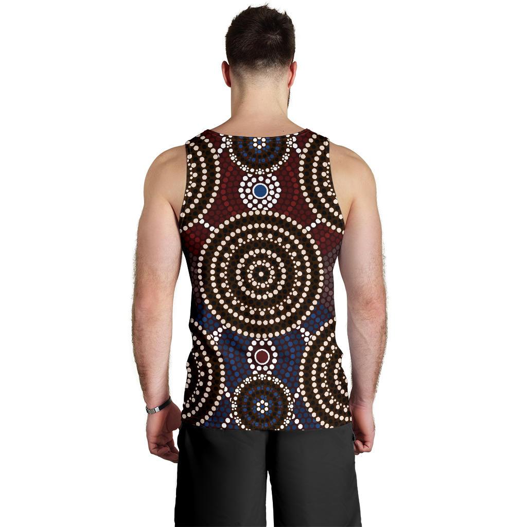 Men Tank Top - Aboriginal Dot Painting Mens Tank Ver08 - Vibe Hoodie Shop