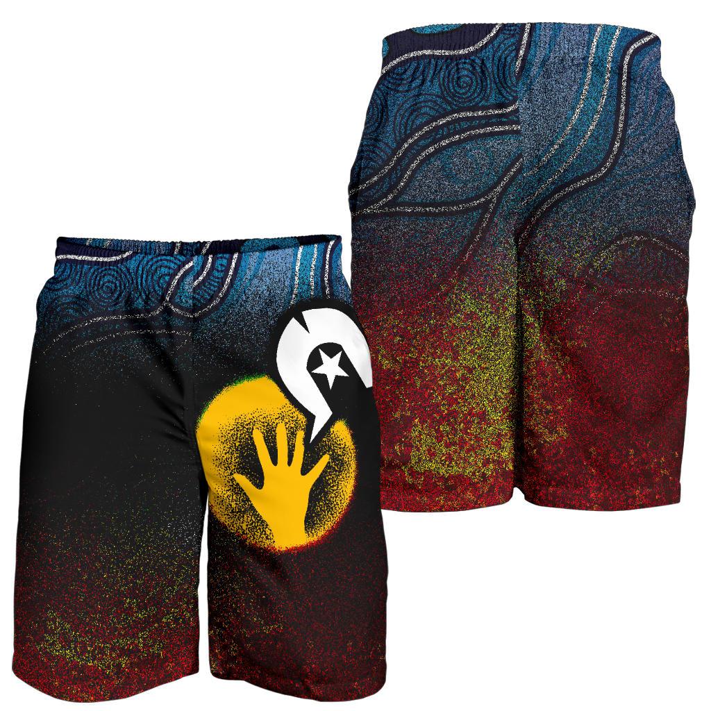 Aboriginal Men's Shorts - Aboriginal and Torres Strait Islanders Flag - Vibe Hoodie Shop