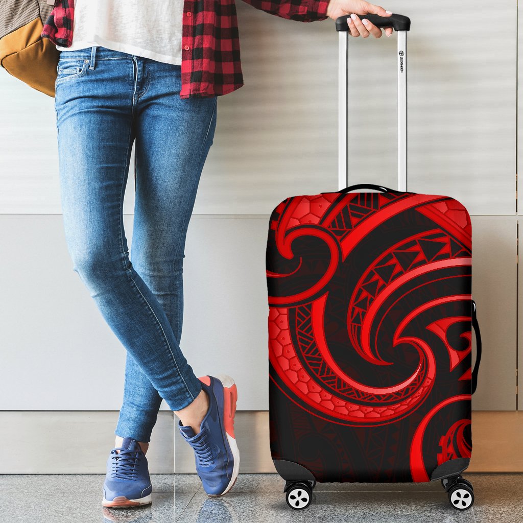 New Zealand Maori Mangopare Luggage Cover Polynesian - Red - Vibe Hoodie Shop