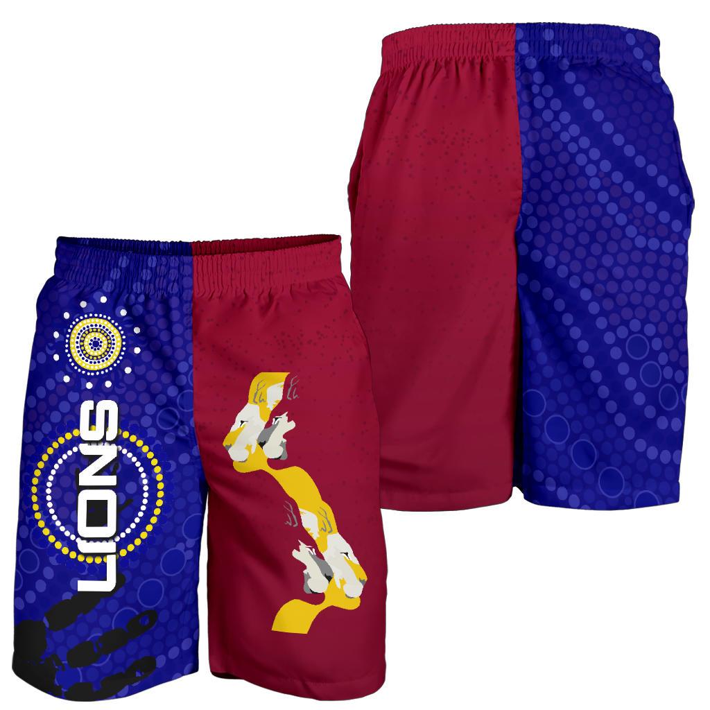 NAIDOC Brisbane Lions Men Shorts Indigenous Style - Vibe Hoodie Shop