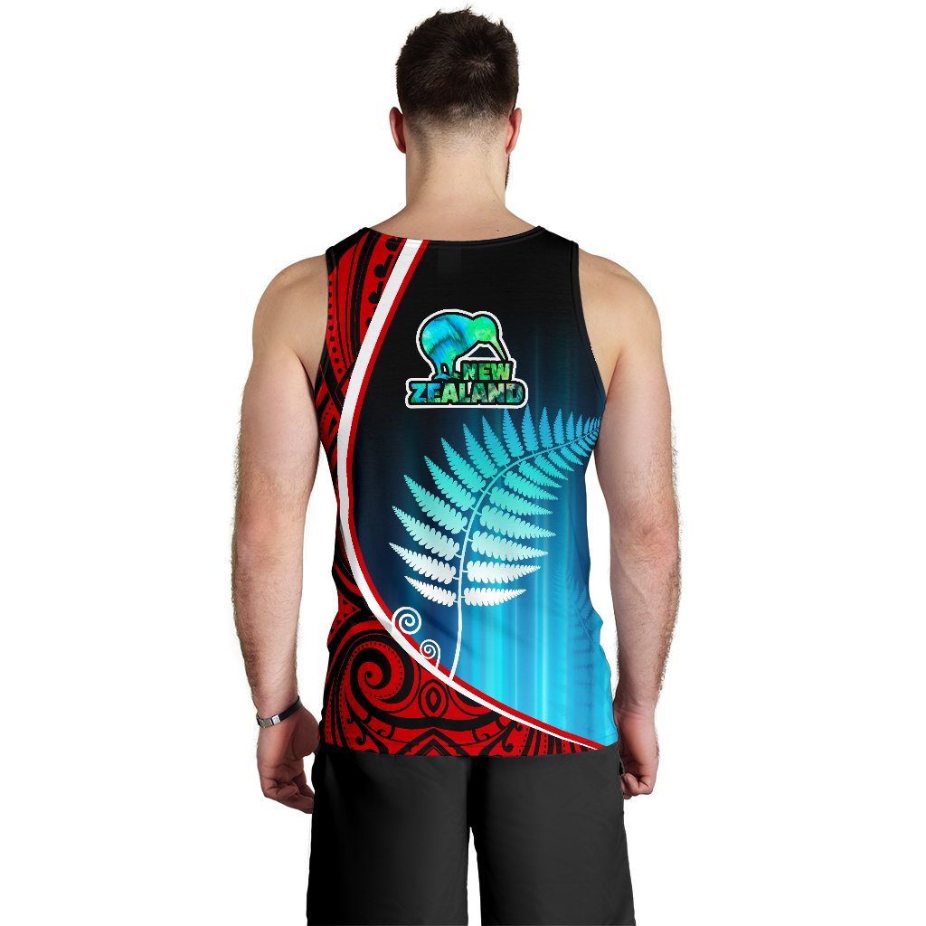 Aotearoa Rugby Black Maori Men Tank Top Kiwi and Silver Fern New Zealand - Vibe Hoodie Shop