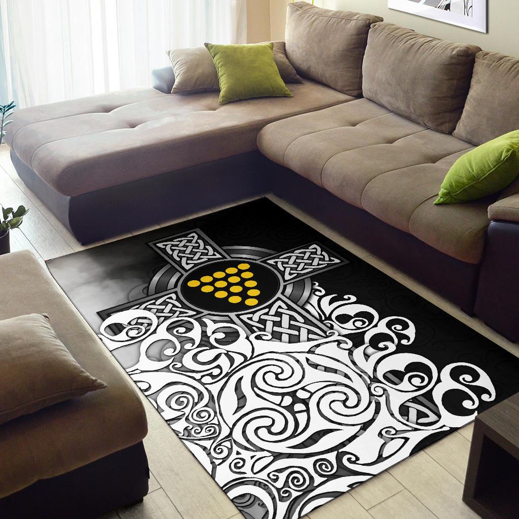 Cornwall Area Rug - Duke Of Cornwall Flag With Celtic Cross - Vibe Hoodie Shop