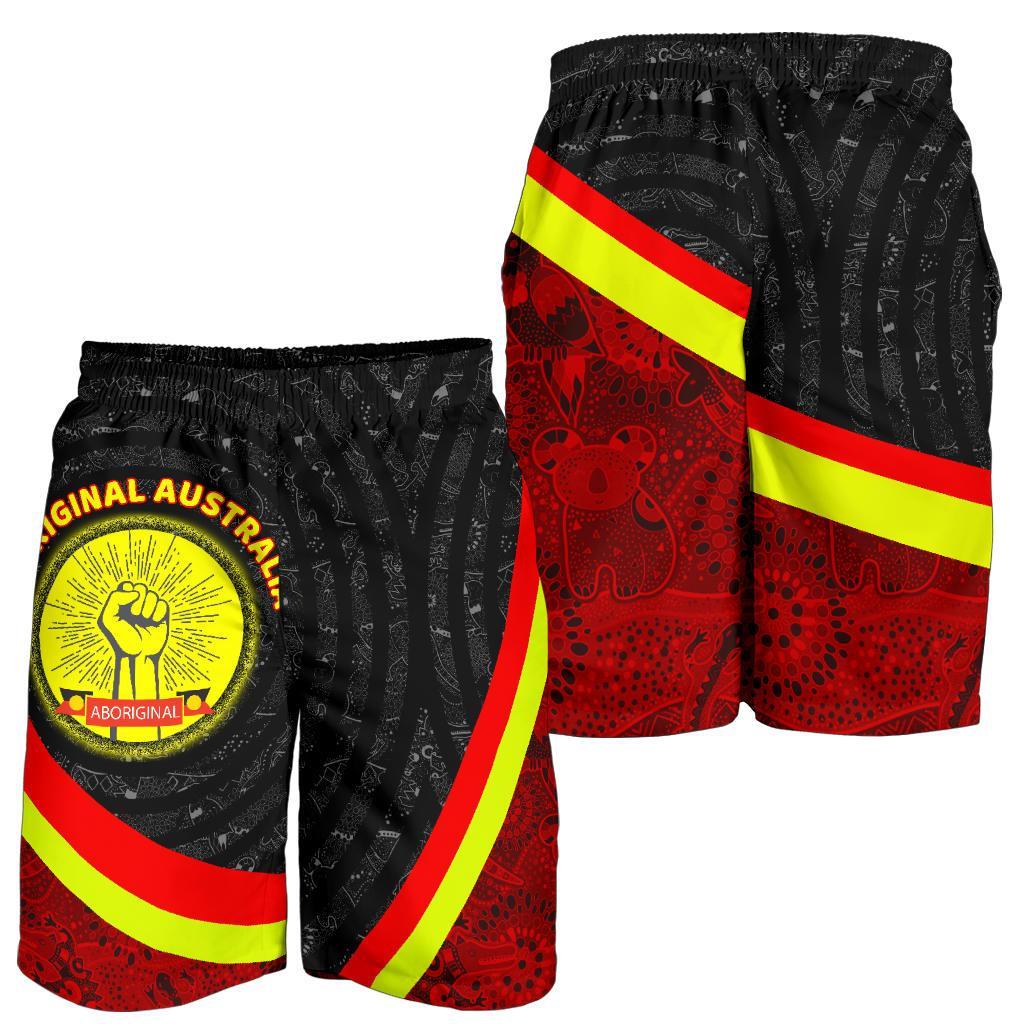 Shorts Mens - Aboriginal Flag And Animals Pattern - Vibe Hoodie Shop