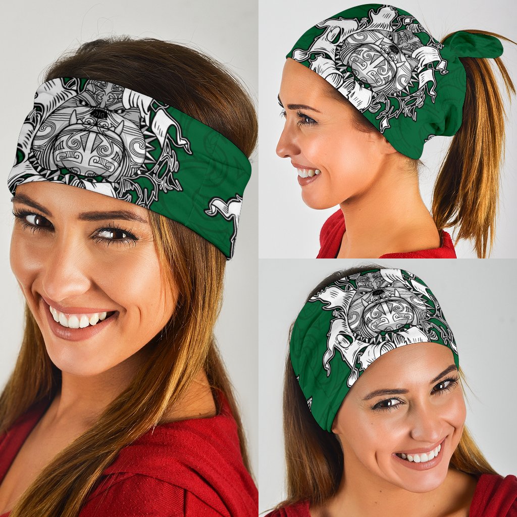 Maori Bulldog Bandana, New Zealand Bandana - Green - Vibe Hoodie Shop