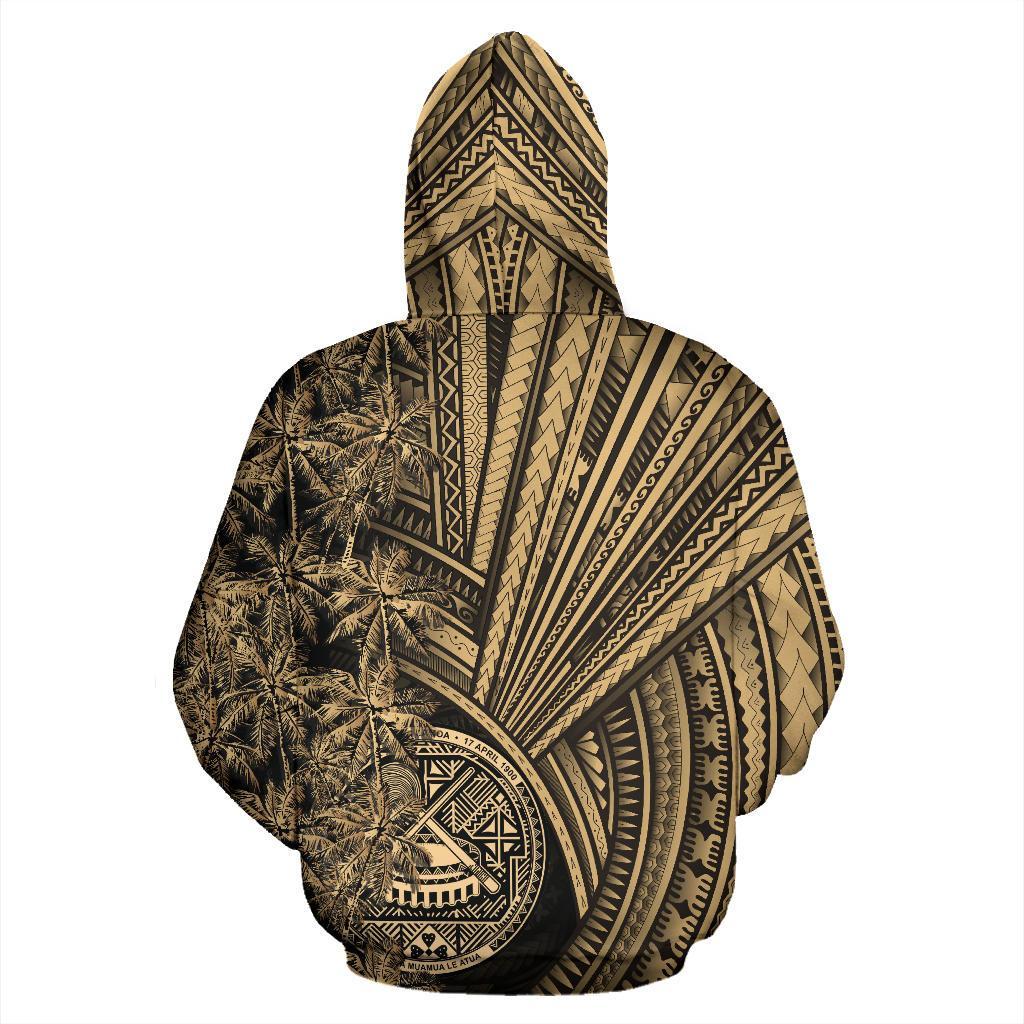 American Samoa Zip - Up Hoodie Polynesian With Coconut Tree - Vibe Hoodie Shop