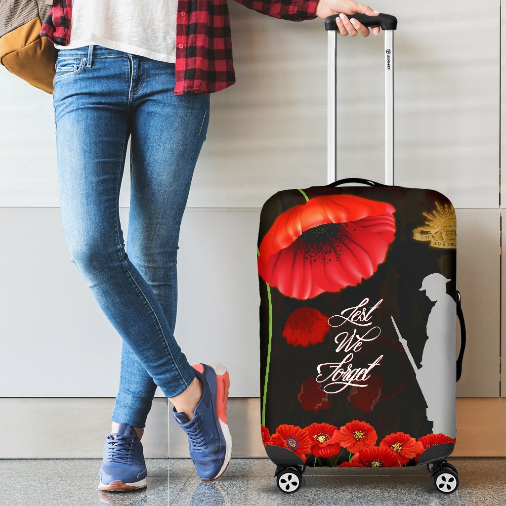 ANZAC Luggage Covers - Remembrance Poppy Flowers - Vibe Hoodie Shop