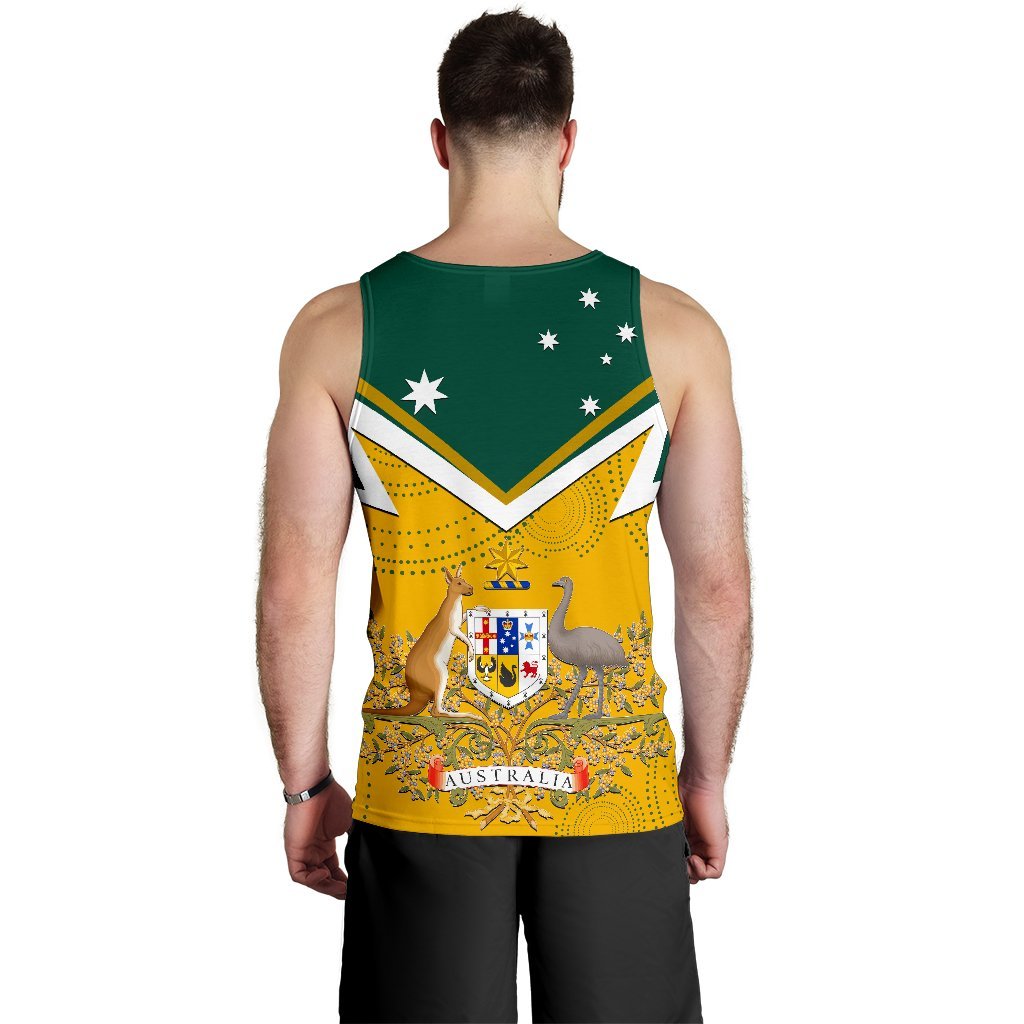 Men's Tank Top - Australian Coat Of Arms National Color - Vibe Hoodie Shop