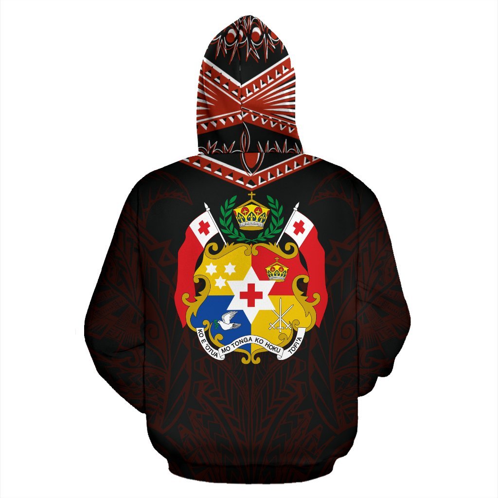 Tonga All Over Zip - Up Hoodie Red - Vibe Hoodie Shop